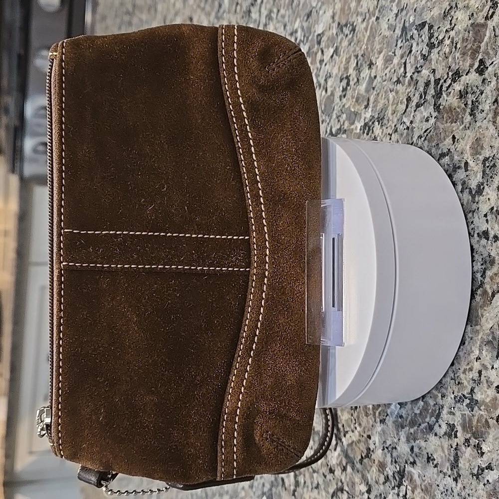Coach Brown Suede Wristlet - Picture 3 of 8